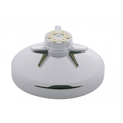8" Chrome Rear Hub Cap w/ Gun Cylinder Spinner