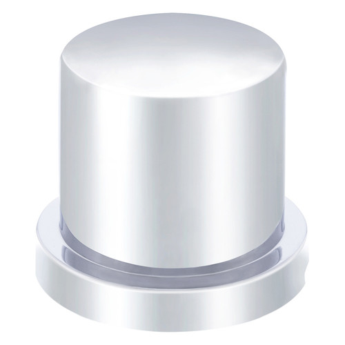1 1/8" X 1 1/2" Chrome Plastic Flat Top Nut Cover - Push-On