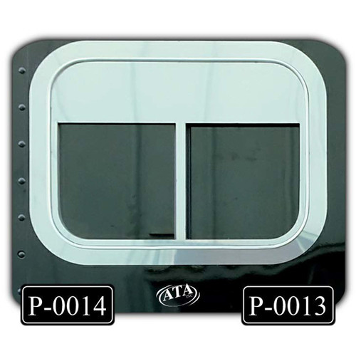 22 Gauge 430 Stainless Steel Passenger Side Sleeper Window 5 Inch Chop Top With Trim And Divider For Peterbilt 579 And 567 2016 And Newer