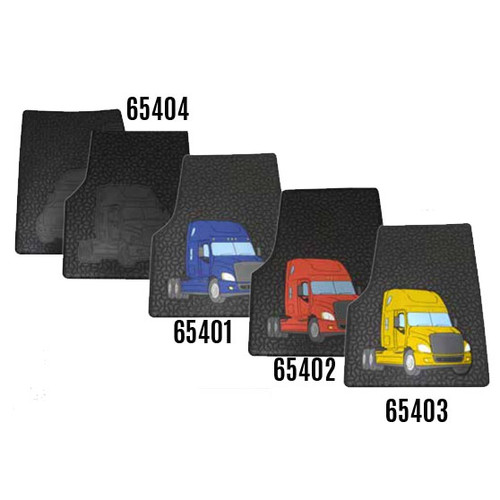 Blue Freightliner Cascadia And Coronado Rubber Floor Mat