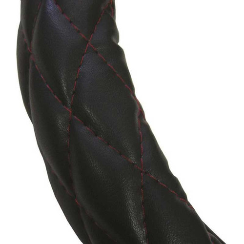 18" Black Diamond Red Colored Stitch Steering Wheel Covers