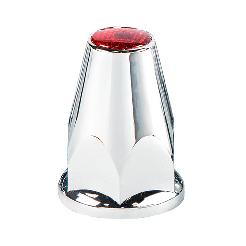 33mm X 2-3/4" Red Reflector Nut Cover W/ Flange - Push-On (20 Pack)