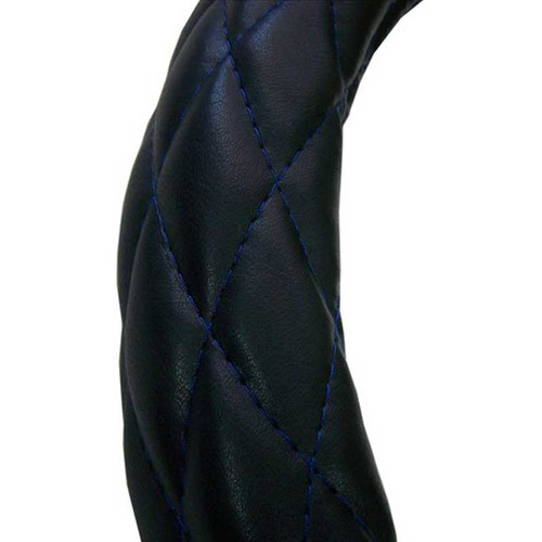 18" Black Diamond Black Stitch Steering Wheel Covers