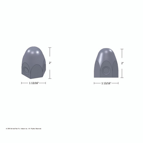 1 1/2" X 2" Chrome Steel Bullet Nut Cover