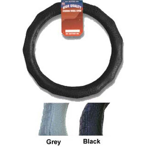 Grey 18 Inch Crocodile Pattern Steering Wheel Covers
