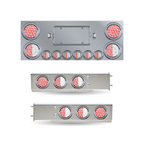Dual Led Mud Flap Hangers & Center Panel Rear Accessory Kit (3 3/4" BOLT SPACING)