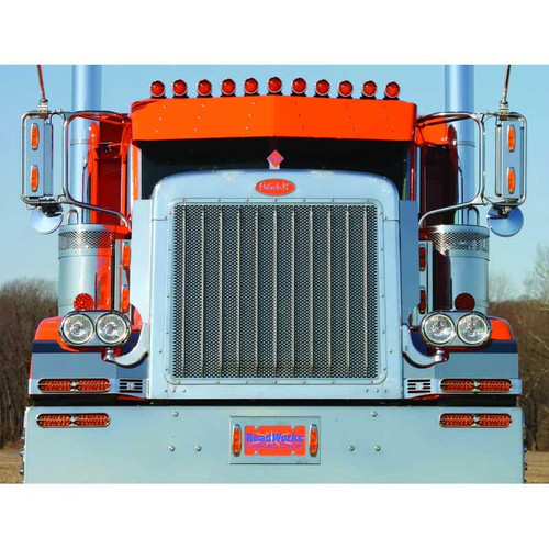 Peterbilt Punched Grill Inserts Model 379 Extended Hood - Small 1/4" Circles (GRILLE INSERT ONLY, SURROUND NOT INCLUDED)