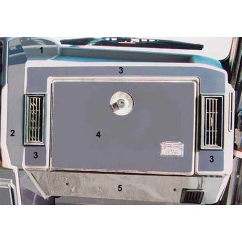 Peterbilt 330, 357, 377, 378, 379 and 385 Dash and Heater Trim - Top of Right Side Center Dash Trim