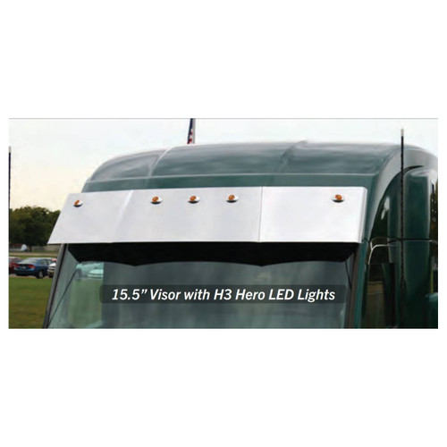 15.5” Tall Replacement Visor with (5) Combo Holes ID Pattern, Kenworth T680/880