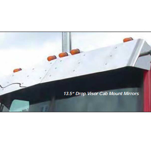 Western Star 4900 Series Visors Cab Mounted Mirrors - 13.5" Drop Visor