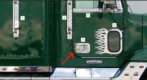 Freightliner FLD Door Handle Trim - With Flames