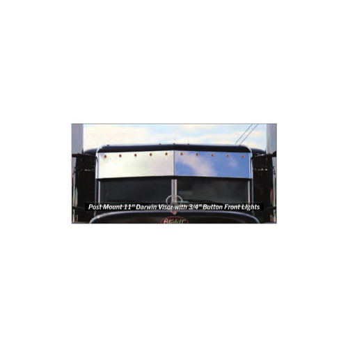 Intimidator Post Mount Darwin 11" Drop Visor for Peterbilt Ultracab and Flat Top