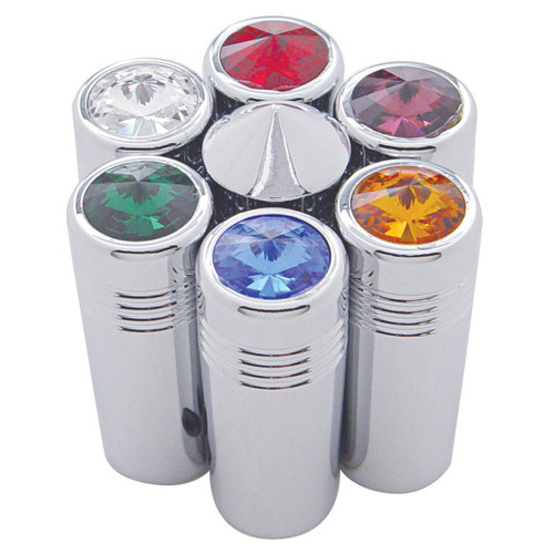 1-5/8" Short Toggle Switch Extension With Color Crystal - Amber Crystal