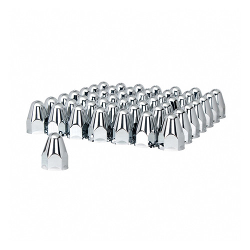 1-1/2" X 2-3/4" Chrome Plastic Bullet Nut Covers - Push-On (60-Pack)