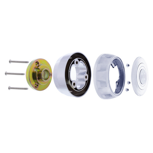 Chrome Steering Wheel Hub & Horn Button Kit For 2014-2022 Kenworth T680 & Peterbilt 579