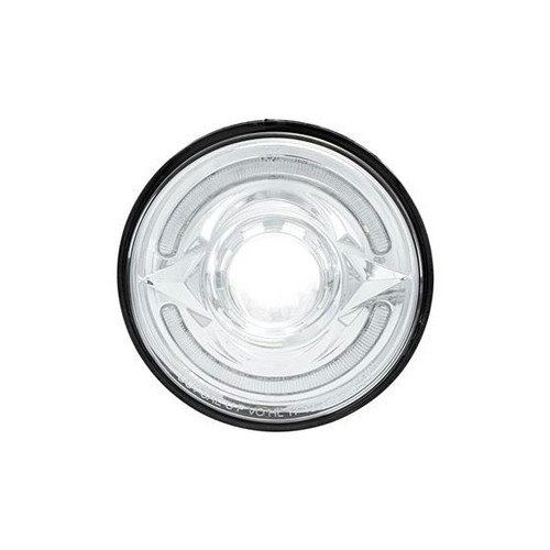 ULTRALIT- LED 5-3/4" Round Headlight With 60 LED Dual Color Light Bar, Amber & White LED - High Beam