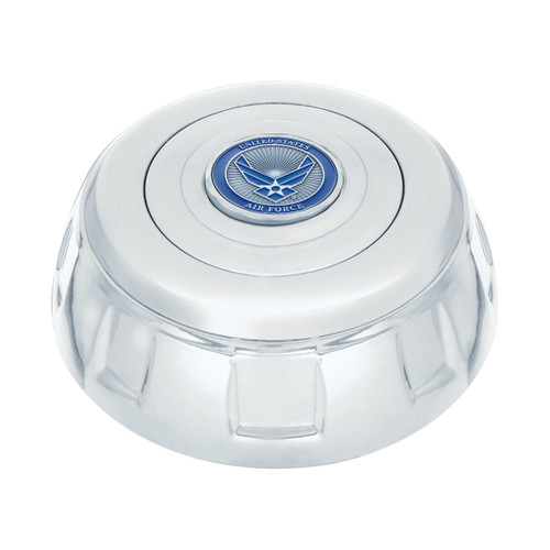 Chrome Aluminum Steering Wheel Horn Button With Metal Medallion, US Air Force