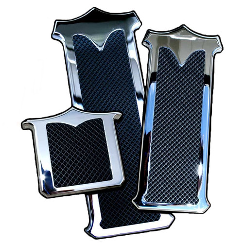 Peterbilt Chrome Plated Billet Aluminum Foot Pedal Kit with Rubber Grip Inserts for 1987 & Newer Models