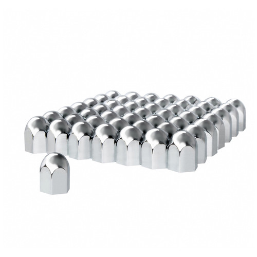 1-1/2" X 2-1/4" Chrome Plastic Standard Nut Covers - Push-On (Box Of 20 )