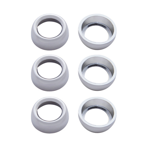 Chrome Plastic Toggle Switch Nut Cover For Freightliner (Card Of 6)