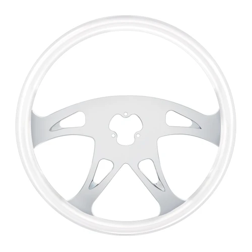 18" Color Boss Steering Wheel - Glacier White