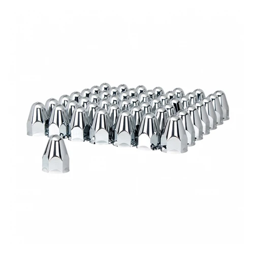 1-1/2" x 2-3/4" Chrome Plastic Slotted Bullet Nut Covers - Push-On