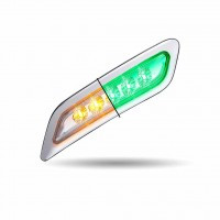 PETERBILT DUAL REVOLUTION AMBER TURN & MARKER TO GREEN AUXILIARY LED DOOR LIGHT - DRIVER SIDE