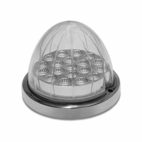 AMBER CLEARANCE &amp; MARKER TO WHITE AUXILIARY WATERMELON LED LIGHT - 19 DIODES