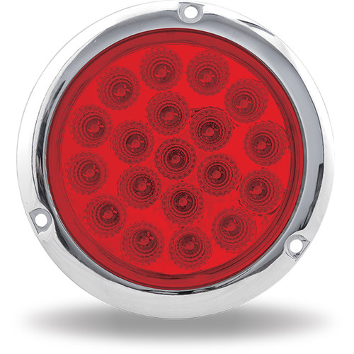 4 Inch 19 LED Stop/Turn/Tail Round Light With Flange Mount