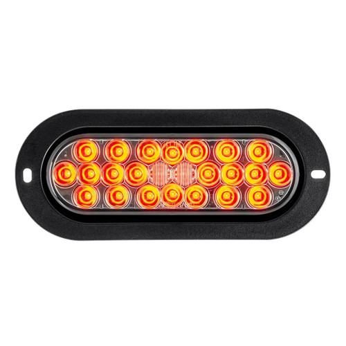 SMOKE LENS OVAL FLANGE MOUNT PEARL LED SEALED LIGHT