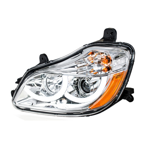Chrome Projection Headlight W/ LED Position Light For 2013-2020 Kenworth T680 - Driver