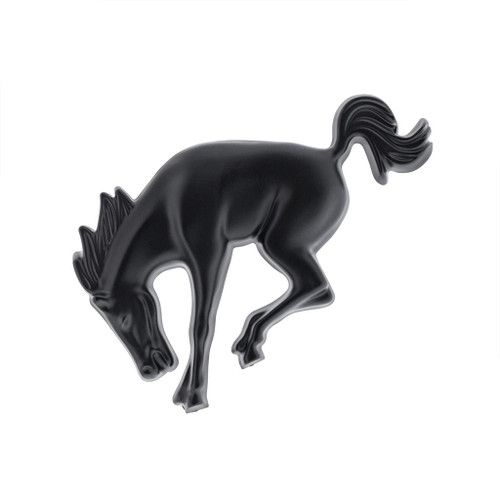 Plastic Bucking Horse Emblem - Matte Black