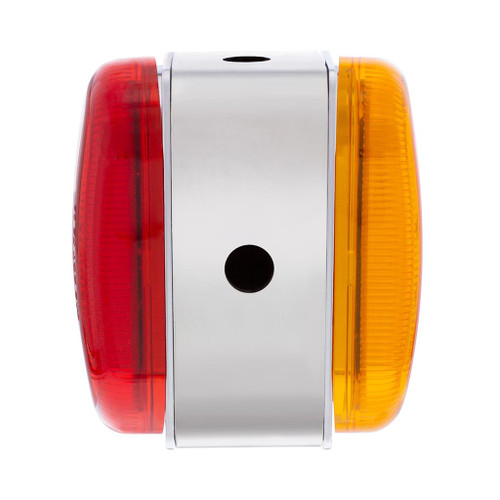 26 LED Dual Function Reflector Double Face Oval Light With SS Bracket - Amber & Red LED/Amber & Red Lens