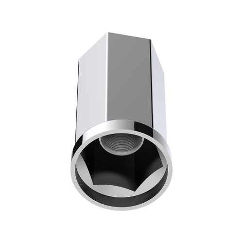 33mm X 4-1/4" Tall Chrome Plastic Hexagon Style Thread-On Nut Cover (Bulk)