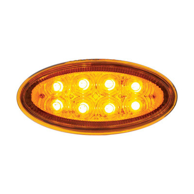 8 LED FENDER PARKING & TURN SIGNAL LIGHT FOR PETERBILT 386 (2006-2014) & 387 (2006-2010)-AMBER LED/AMBER LENS