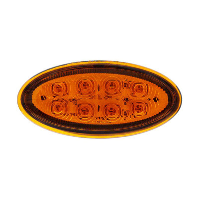 8 LED FENDER PARKING & TURN SIGNAL LIGHT FOR PETERBILT 386 (2006-2014) & 387 (2006-2010)-AMBER LED/AMBER LENS