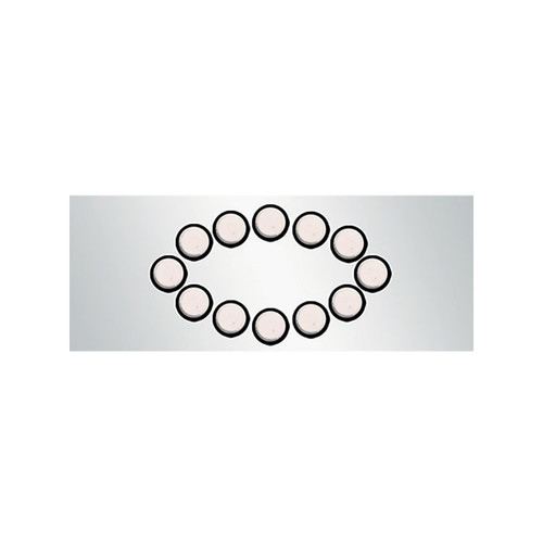 Rear Frame Filler Panel With Twelve 2 Inch Round Red LEDs - Clear Lens