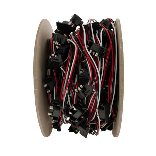 100 Count 3-Prong Male Right Angle Bullet Plugs Wire Harness Roll - 100' W/12 Lead Between Plugs