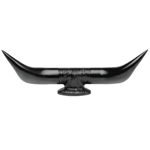 Matte Black Bull Horn Hood Ornament With Base-Grand General-48182
