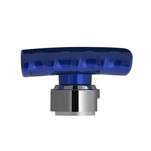 THREAD-ON T-SHAPE GEARSHIFT KNOB WITH CHROME 13/15/18 SPEED ADAPTER – INDIGO BLUE