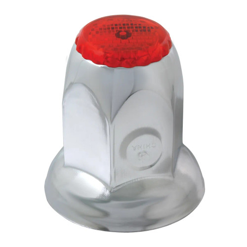 Classic Chrome Steel Reflector Push-On Lug Nut Cover w/ Flange