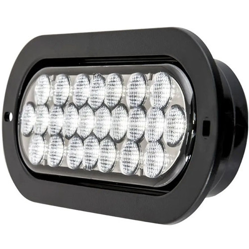 SMOKE LENS OVAL FLANGE MOUNT PEARL LED SEALED LIGHT..
