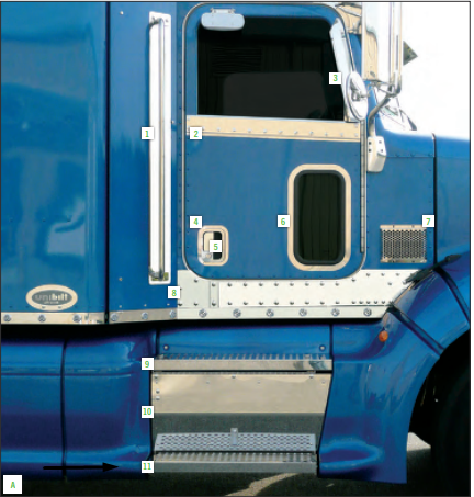 Peterbilt 384, 386, 387 And 587 Battery And Toolbox Replacement Lower Step.