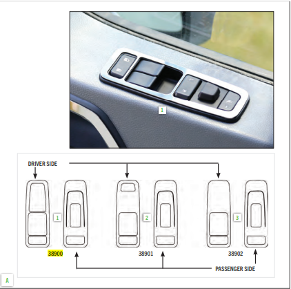 567/579 Power Window Trim in Three Cutout – Cutouts for Heat & Moto Mirror Buttons