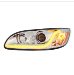 Projection Headlight W/ LED Dual Function Light Bar For 2005-2015 PB 386 &amp;  1999-2010 387