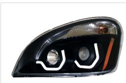 "Blackout" Projection Headlight W/ LED Position Light For 2008-2017 Freightliner Cascadia