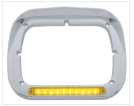 10 LED Single Headlight Bezel W/ Visor