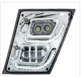 Chrome High Power LED Fog Light With LED DRL & Position Light for 2003-2017 Volvo VN/VNL