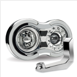 Universal Retro Headlight Assembly, Housing & Bracket - Chrome - 900 Lumens