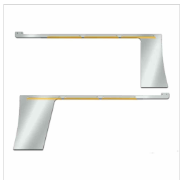 PETERBILT 379 LOUVERED "GLOW TRIM" CAB & COWL PANEL KIT (1987-2007) - 6" FACE | 12" AMBER LED GLOW STRIPS
